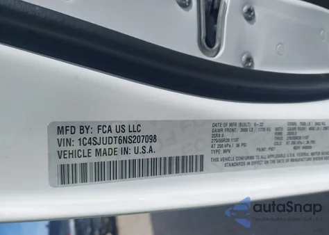 2022 Jeep Wagoneer Series Iii 4X2 из США, поврежденный, VIN 1C4SJUDT6NS207098